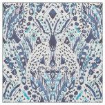 CHEETAH FRIEND Ikat Tribal in Indigo Fabric