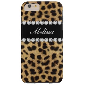 Cheetah Fur Diamonds Name Printed Tough Iphone 6 Plus Case by iPhoneCaseGallery at Zazzle