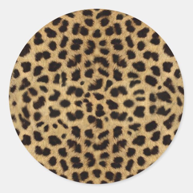 Cheetah Fur Pattern, Cheetah Print Classic Round Sticker (Front)