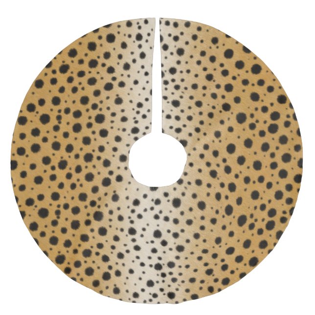 Cheetah Fur Realistic Exotic Animal Print Luxury Brushed Polyester Tree Skirt (Front)