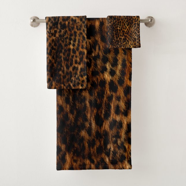 Cheetah Fur Texture Bath Towel Set (Insitu)