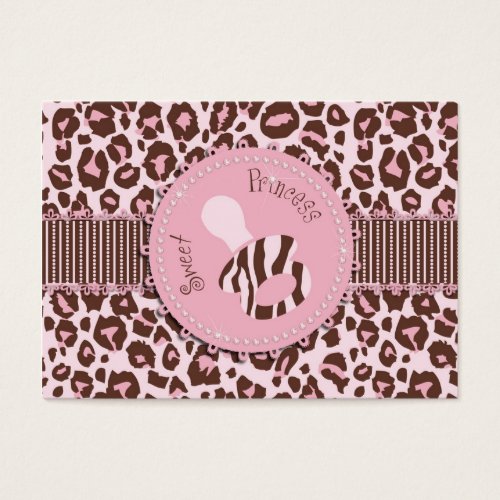 Cheetah Girl Gift Tag Pink B Business Card