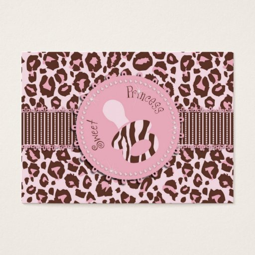 Customizable Cheetah Girl Gift Tag Pink B Business Card
