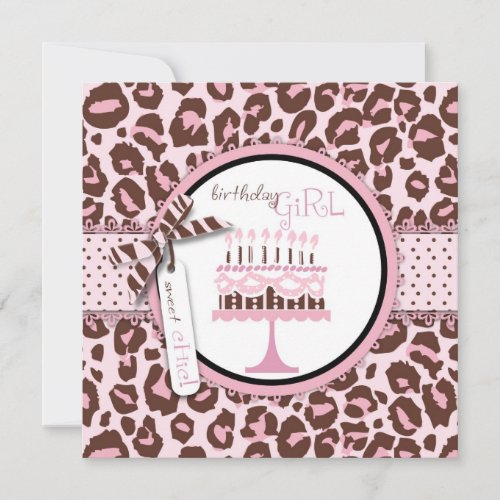 Cheetah Girl Invitation Square 2