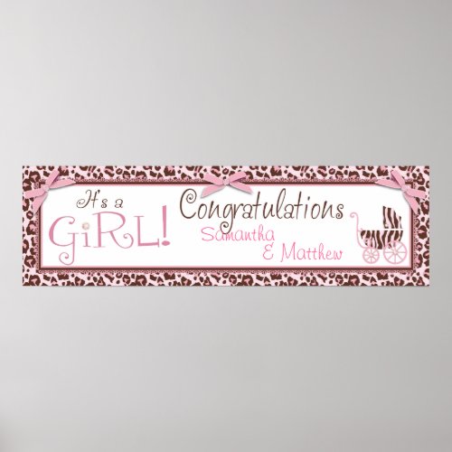 Cheetah Girl Party Banner Poster