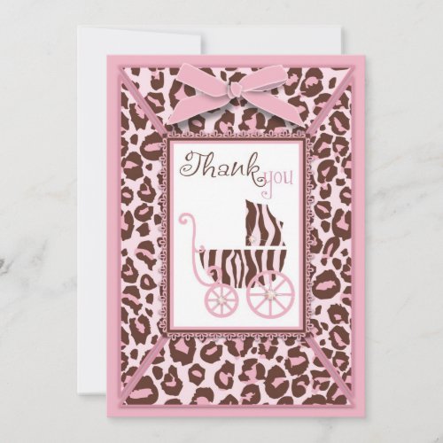 Cheetah Girl TY Card Pink A2 Personalized Invitation