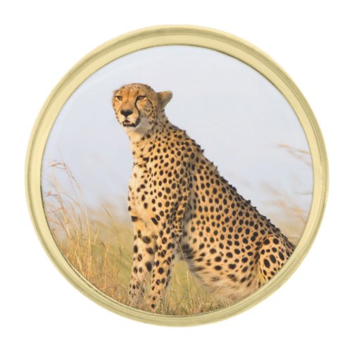 Cheetah Gold Finish Lapel Pin