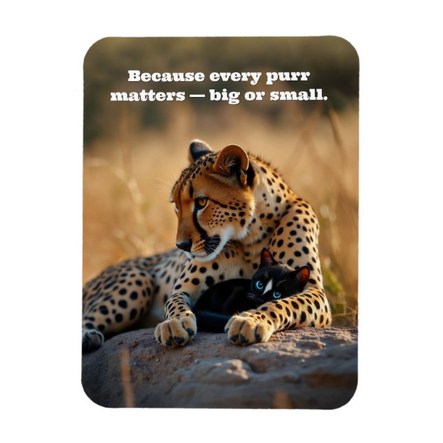 Cheetah Guardian, Kitten Heart Magnet (Vertical)