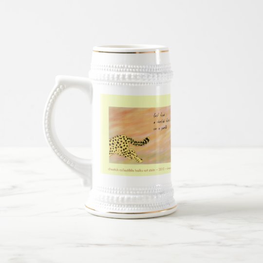 Cheetah Haiku Art Collectible Stein