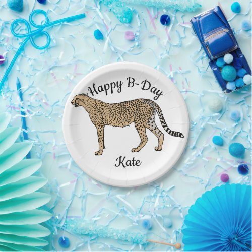 Cheetah Happy Birthday Paper Plates