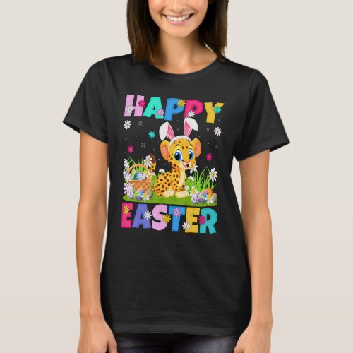 Cheetah   Happy Easter Bunny Cheetah Easter Sunday T_Shirt
