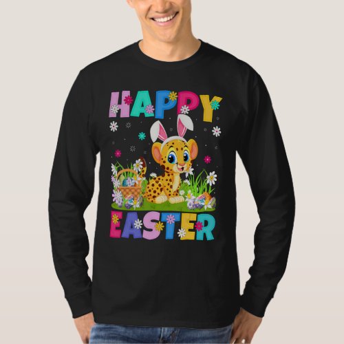 Cheetah   Happy Easter Bunny Cheetah Easter Sunday T_Shirt