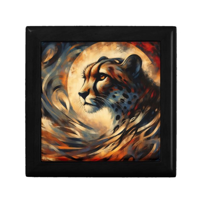 Cheetah Harlem Renaissance Modern Painting Gift Box (Front)