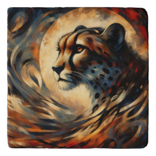 Cheetah Harlem Renaissance Modern Painting Trivet