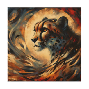Cheetah Harlem Renaissance Modern Painting Wood Wall Art