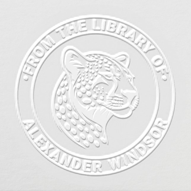Cheetah Head #1 Library Book Name Embosser (Design)