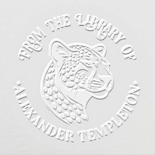 Cheetah Head #1P Library Book Name Embosser