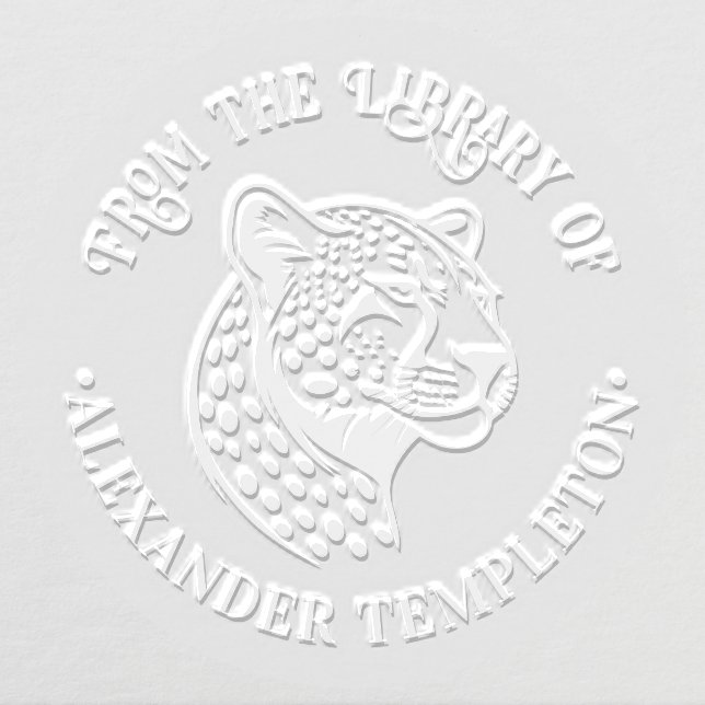 Cheetah Head #1P Library Book Name Embosser (Design)