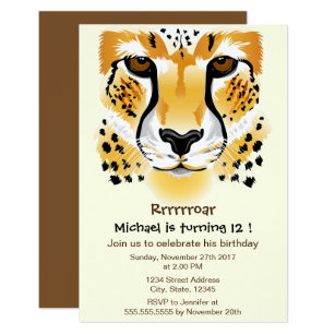 Cheetah Birthday Invitations 4