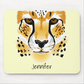 cheetah head close-up illustration mouse pad
