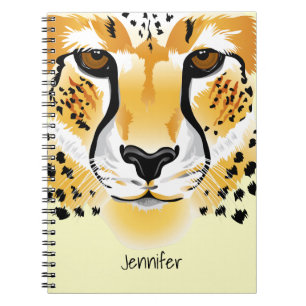 cheetah head close-up illustration notebook