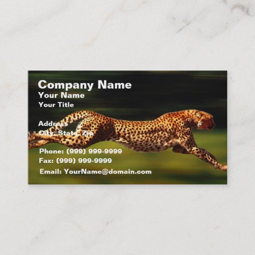 Customizable Cheetah Hunting His Prey Business Card