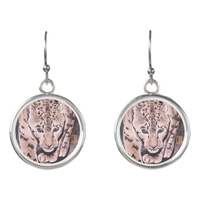 Cheetah "It's my planet, too!" Drop Earrings (Front)