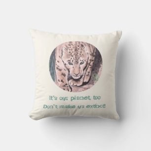 Cheetah "It's my planet, too!" Throw Pillow