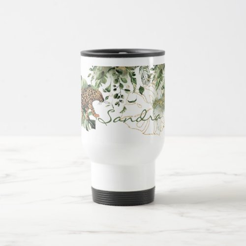 Cheetah Jungle Personalized  Travel Mug