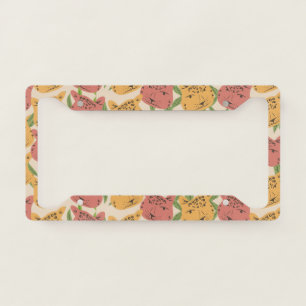 Cheetah Jungle Plants Greenery Coral Green License Plate Frame