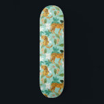 Cheetah Jungle, Wildlife Nature Wild Cats Tigers Skateboard<br><div class="desc">Cheetah Jungle illustration & seamlessly repeating pattern</div>