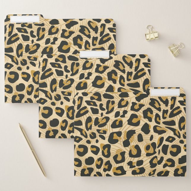 Cheetah Leopard Animal Print Girly Trendy Pattern File Folder (Set)
