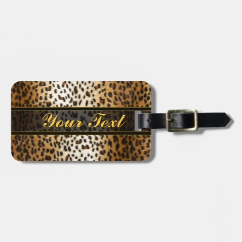Cheetah Leopard Faux Animal Print Luggage Tag