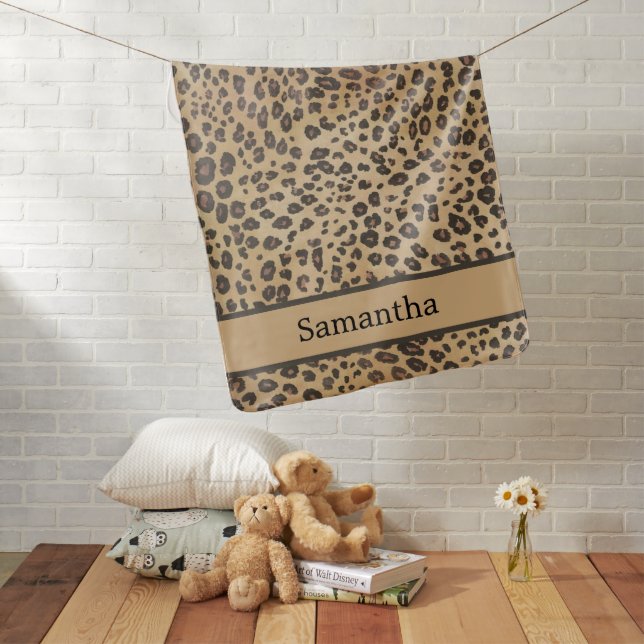 Cheetah Leopard Print Animal Africa Girly Baby Blanket (In Situ)