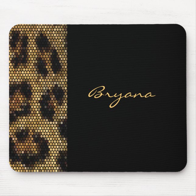 Cheetah Leopard Print Animal Sparkle Mouse Pad (Front)