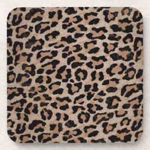 cheetah leopard print beverage coaster
