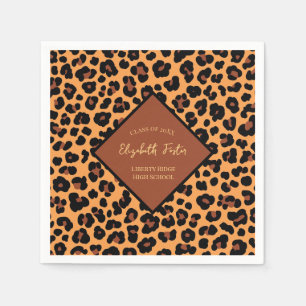 Cheetah Leopard Print Graduation Party Napkins