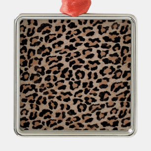 cheetah leopard print metal ornament