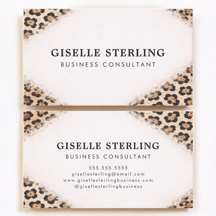 Cheetah Leopard Print Professional Business Card