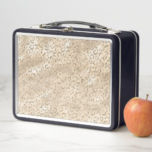 Cheetah Leopard Skin Print Pattern Animal Metal Lunch Box