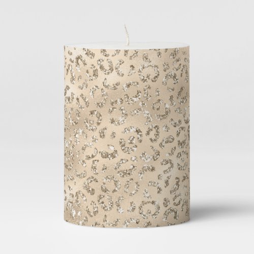 Cheetah Leopard Skin Print Pattern Animal Pillar Candle