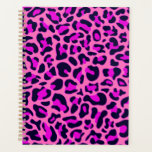 Cheetah Leopard Spots Wild Animal Print Pink Planner<br><div class="desc">Wild safari and jungle animal print. Modern chic cheetah,  leopard skin animal print in pink color.</div>