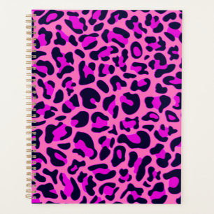 Cheetah Leopard Spots Wild Animal Print Pink Planner
