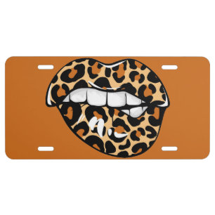 Cheetah Lips License Plate