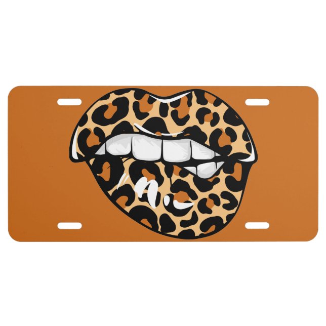 Cheetah Lips License Plate (Front)