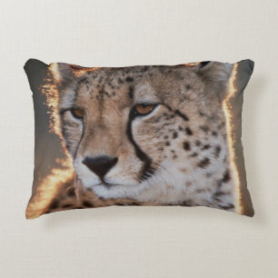 Cheetah looking away decorative pillow