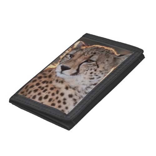 Cheetah looking away tri_fold wallet