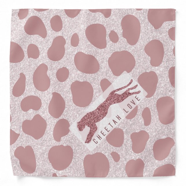 Cheetah Love - Pink Pattern Bandana (Front)