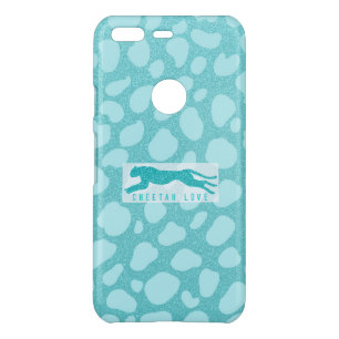 Cheetah Love - Turquoise Glitters Simulated Uncommon Google Pixel Case