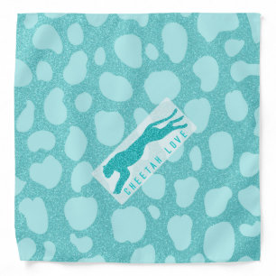 Cheetah Love - Turquoise Pattern Bandana
